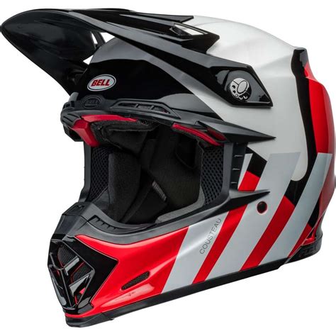 Casco Moto Cross Enduro Bell Moto 9s Flex Hello Cousteau Stripes Bianco Rosso Vendita Online