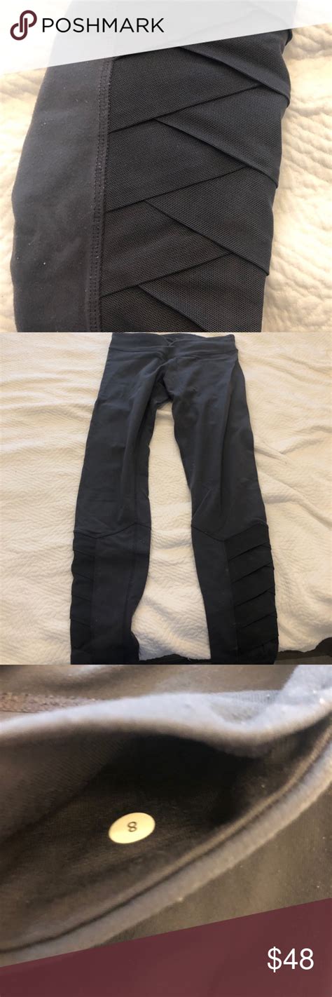 Lululemon Wunder Under Gray Ribbon Pants 98 Sz 8 Lululemon Wunder