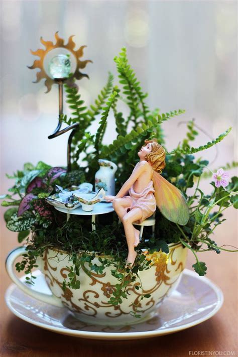 How To Make A Teacup Fairy Garden Floristinyou Fairy Garden Crafts