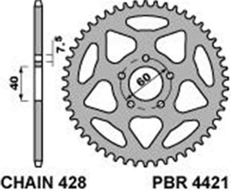 Corona PBR Passo Catena 428 Cod 4421 Z45 Denti In Ergal 4421 45 L