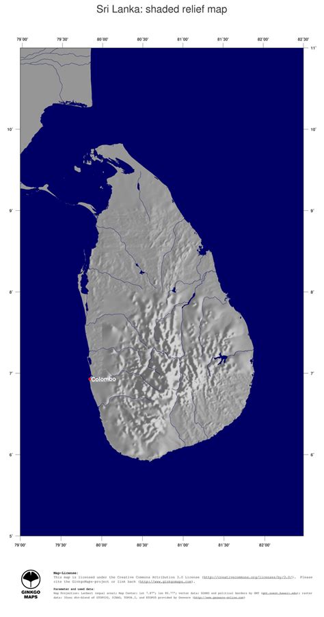 Map Sri Lanka GinkgoMaps Continent Asia Region Sri Lanka