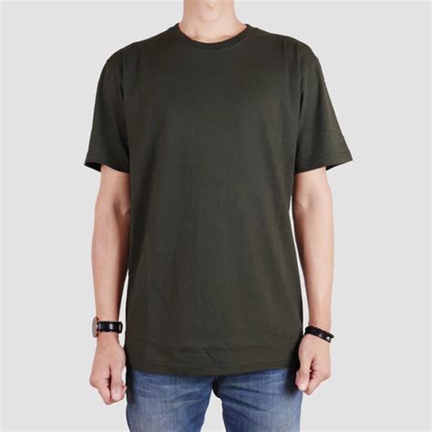 Jual Kaos Polos Ijo Army Cotton Combed 24s Kaos Hijau Army Lengan