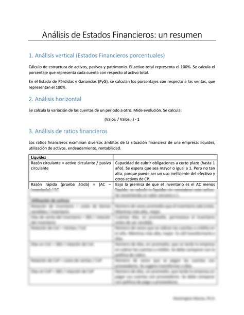 Solution Analisis De Estados Financieros Resumen Studypool