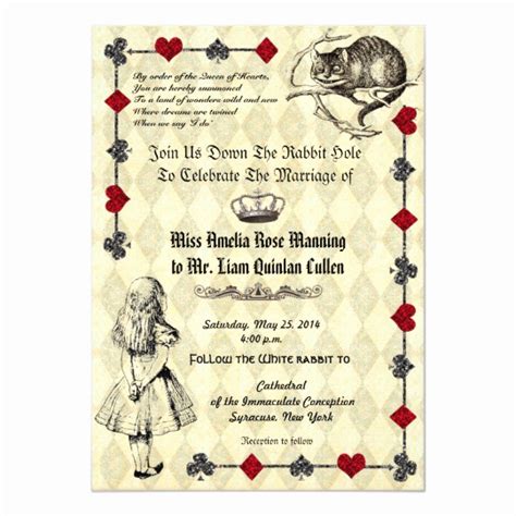 Alice In Wonderland Invitation Wording