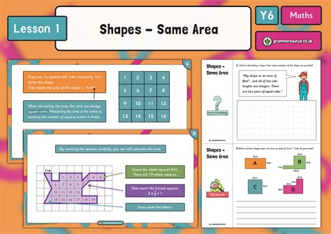 Year 6 Area Perimeter And Volume Shapes Same Area Lesson 1