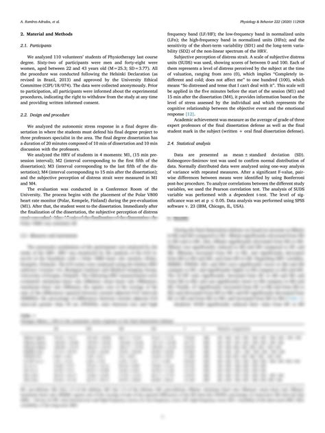 SOLUTION Psychophysiological Stress Response Of Physiotherapy Last