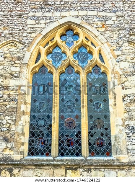 Stained Glass Window Chichester Cathedral Formally Stock Photo