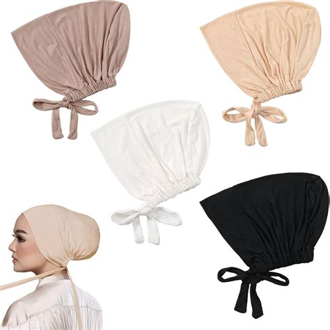 Hijab Undercap 4 Pcs Hijab Cap Underscarf Islamic Muslim Under Hijab