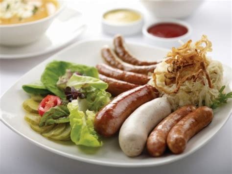 Authentic German Sausage Platter With Spicy Chicken Grilled Pork Pork Cheese Pork And Veal