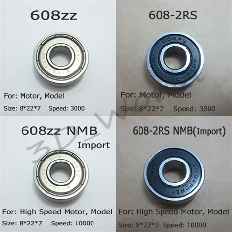 5PCS ABEC 7 Deep Groove Ball Bearing 608ZZ 608z 2RS NMB 8X22X7 Mm