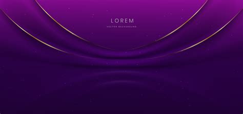 Luxury Dark Purple Background With Golden Line Curved And Lighting