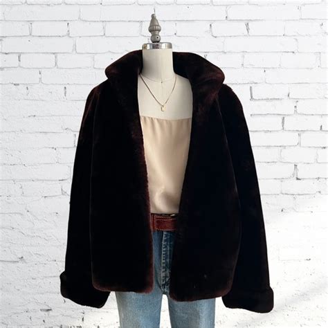 Vintage Jackets Coats Vintage Mouton Fur S Brown Teddy Coat