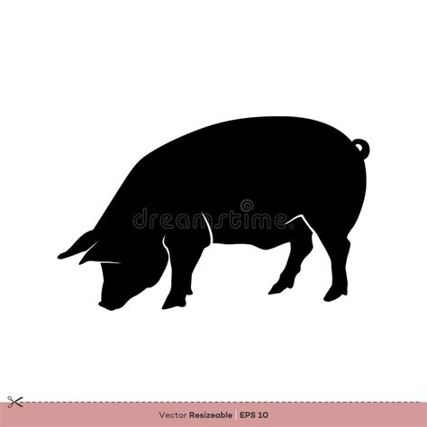 Farm Animal - Pig Silhouette Vector Logo Template Illustration Design ...