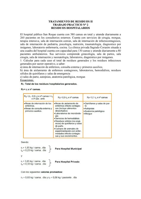 TP N2 Trabajo Practico 2 De La Materia Tratamiento De Residuos