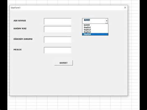 TEXTBOXTAN SAYFAYA VERİ AKTARMAK TEXTBOXLARI SİLMEK COMBOBOXSA SAYFA