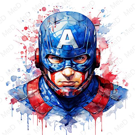 9 Png Captain America Watercolor And Splash Styles High Resolution