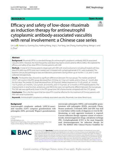 Pdf Efficacy And Safety Of Low Dose Rituximab As Induction Therapy