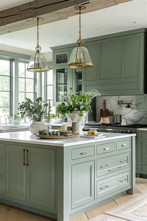 50 Serene Kitchens With Sage Green Cabinets In 2024 Kitchen Cabinet