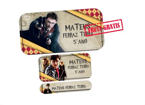 Etiquetas Escolares Harry Potter 130un Frete Grátis no Elo7