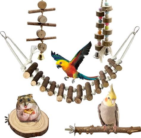 Pcs Bird Toys Parrots Cage Toys Natural Wood Bird Perch Stand