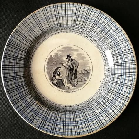 BELLE ASSIETTE PARLANTE En Faience De Bordeaux Jules Vieillard B EUR