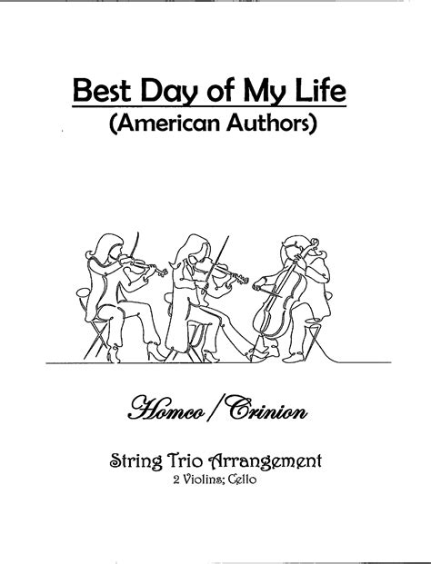 Best Day Of My Life Arr Homco Crinion By American Authors Sheet