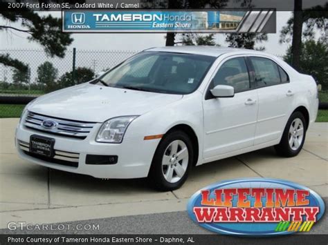 Oxford White 2007 Ford Fusion Se Camel Interior