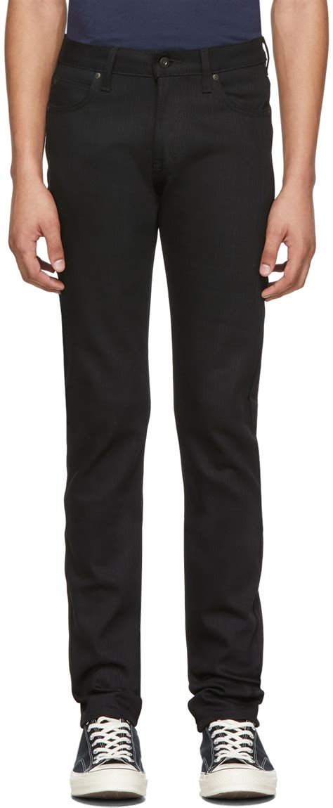 Naked Famous Denim Black Power Stretch Super Guy Jeans Ssense