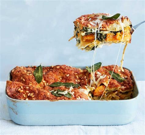 Roast Pumpkin Spinach Lasagne Good Food Middle East