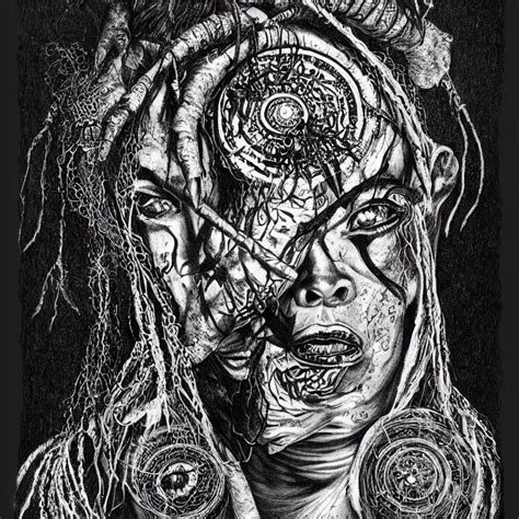 Mysterious Portrait Of A Voodoo Shaman Occult Stable Diffusion