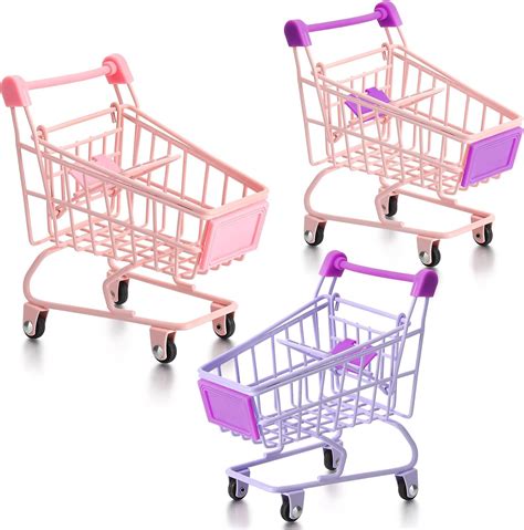 Hotop 3 Pieces Mini Shopping Cart Small Supermarket Cart