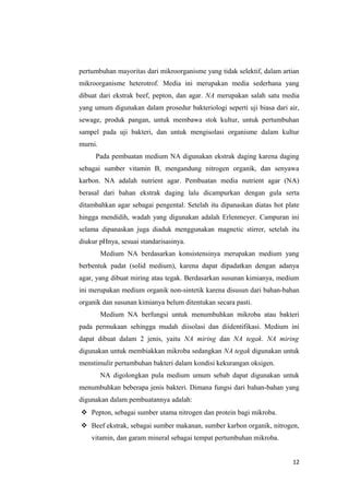 Laporan Mikrobiologi Teknik Pembuatan Medium PDF