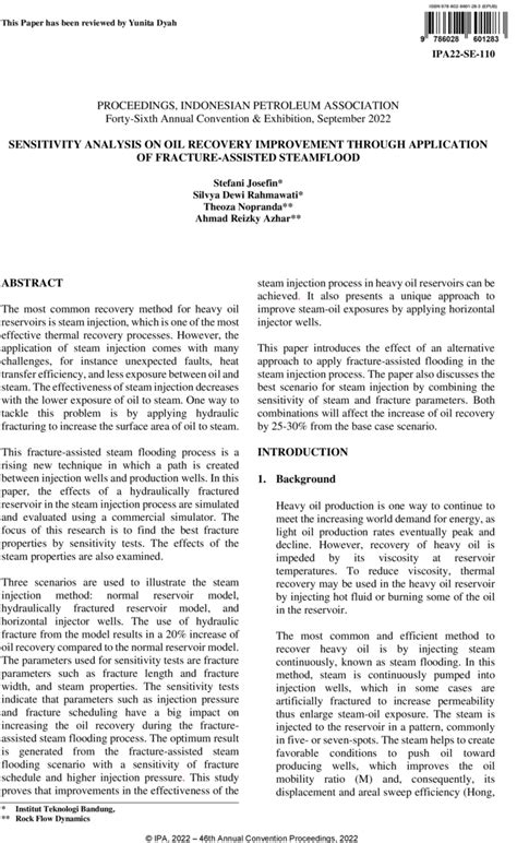 Aapg Datapages Archives Sensitivity Analysis On Oil Recovery