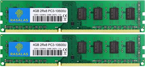 Rasalas PC3 10600 8GB Kit 2x4GB DDR3 1333 PC3 10600U Ram DDR3 2Rx8