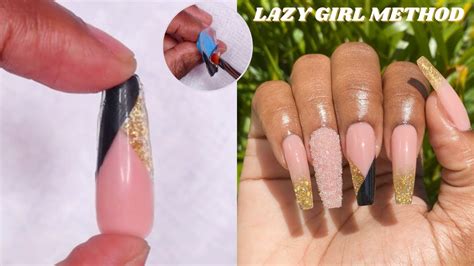 Polygel Nail Tutorial V French Nail Lazy Girl Method YouTube