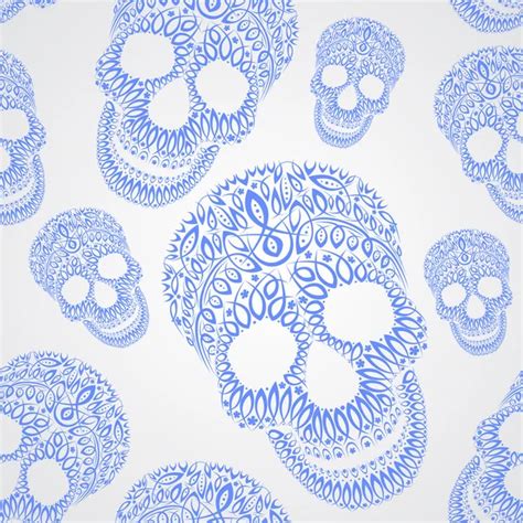 Ornamental Pattern Skull Seamless Texture — Stock Vector © Hobbitart 63553061