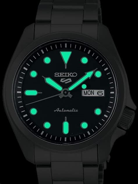 Seiko 5 Sports Automatic 24 Jewel Watch With Black Dial Srpe57