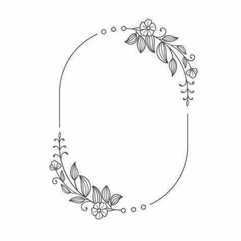 Download Hand Drawn Floral Wreath Rounded Frame For Free In 2024 Floral Wreath Drawing Wreath