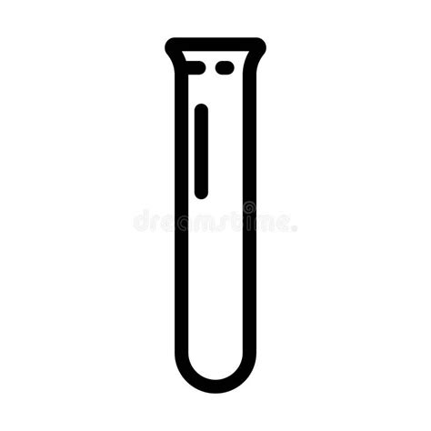 Test Tubes Chemical Glassware Lab Line Icon Vector Illustration Stock