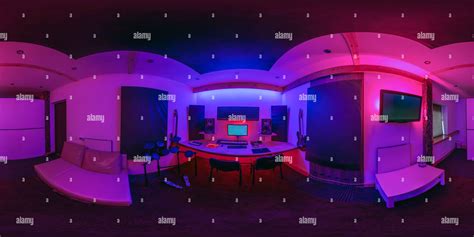 360° view of full seamless hdr 360 panorama inside recording music ...