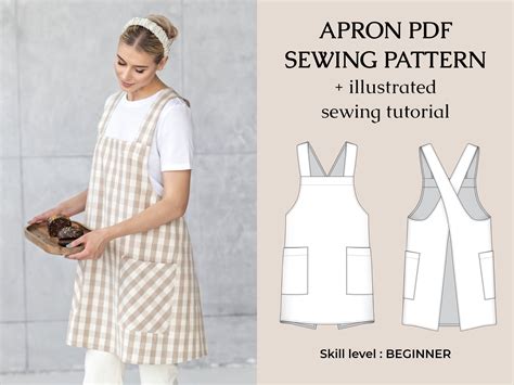 Apron PDF Sewing Pattern For Women Plus Size Pinafore Apron Etsy