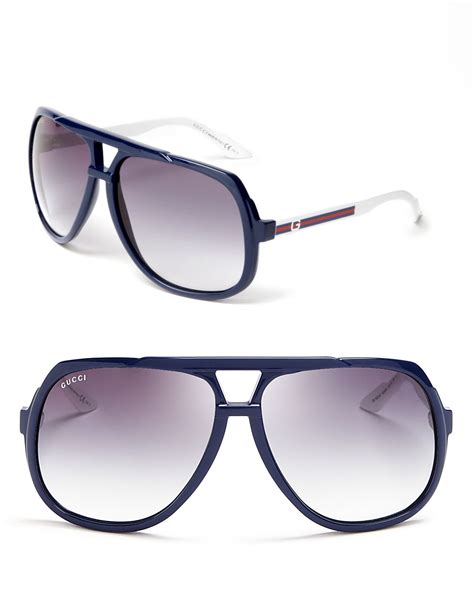 Gucci Oversized Aviator Sunglasses In Blue For Men Lyst