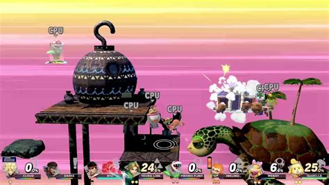 Super Smash Bros Ultimate 8 Player CPU Battle On Hyrule Castle 64