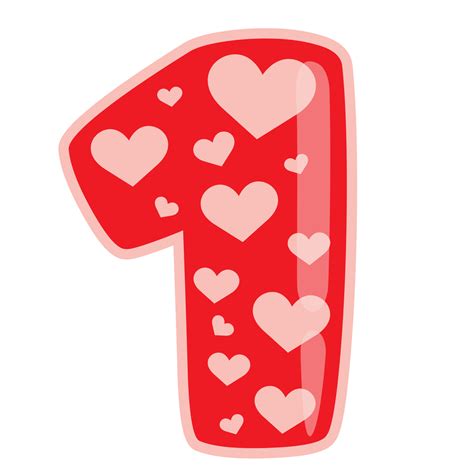 one alphabet number with heart valentine day 16637891 PNG