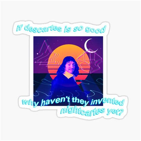 Vaporwave Descartes The Vaporwave Philosophers Sticker For Sale By