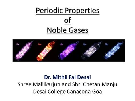 Periodic Properties Of Noble Gases Ppt