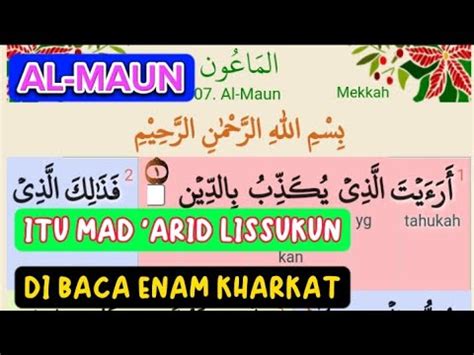 Belajar Cara Membaca Surat Al Maun Perkata Dan Perkalimah Sangat Mudah