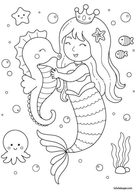 Coloriages De Bébé Sirène Pour Les Enfants