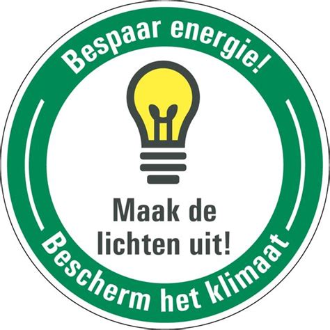 Energie Besparen Sticker Maak Lichten Uit Mm Bol