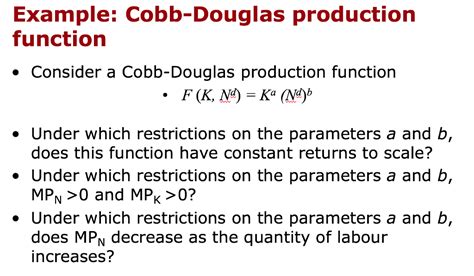 Solved Example Cobb Douglas Production Function Consider Chegg